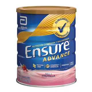 Envase de Ensure advance frutilla 850 g