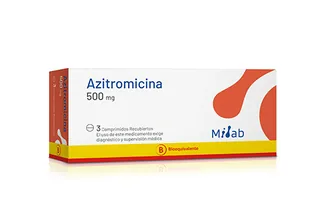 Envase de Azitromicina 500mg x 3 comprimidos