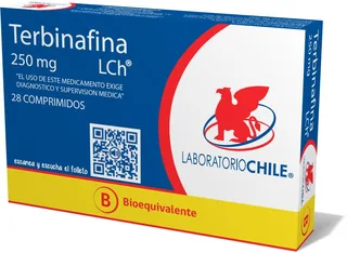 Envase de Terbinafina 250 mg x 28 comprimidos laboratorio chile