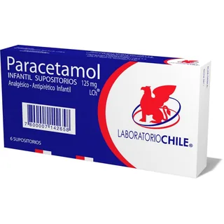 Envase de Paracetamol 125 mg x 6 supositorios