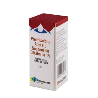 Envase de Prednisolona acetato solucion oftalmica 1% x 5 ml