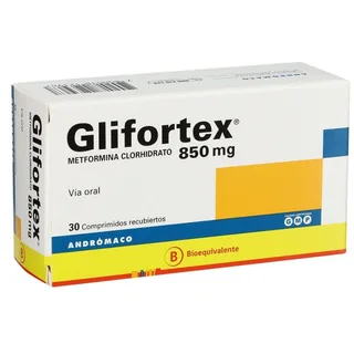 Envase de Glifortex 850 mg x 30 comprimidos