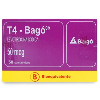 Envase de T4 50 mcg x 50 comprimidos