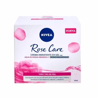 Envase de Nivea rose care crema hidratante acido hialuronico