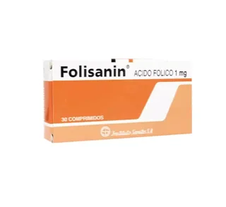 Envase de Folisanin 1 mg  x 30comprimidos