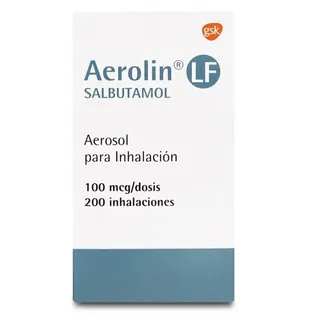 Envase de Aerolin lf inhalador bucal 100 mcg / dosis x 200 dosis