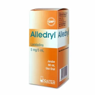 Envase de Alledryl jarabe 5 mg / 5 ml x 60 ml