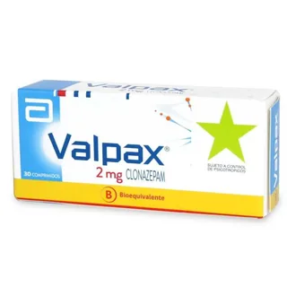 Envase de Valpax 2 mg x 30 comprimidos