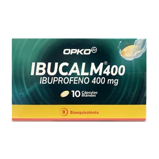 Envase de Ibucalm 400 mg x 20 capsulas blandas