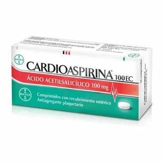 Envase de Cardioaspirina ec 100 mg x 50 comprimidos recubiertos