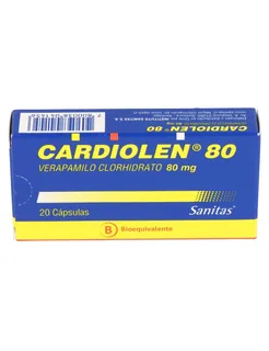 Envase de Cardiolen 80 mg x 20 capsulas sanitas