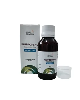 Envase de Ibuprofeno 100 mg/5ml suspension oral 100 ml