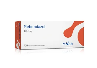 Envase de Mebendazol 100 mg x 6 comprimidos